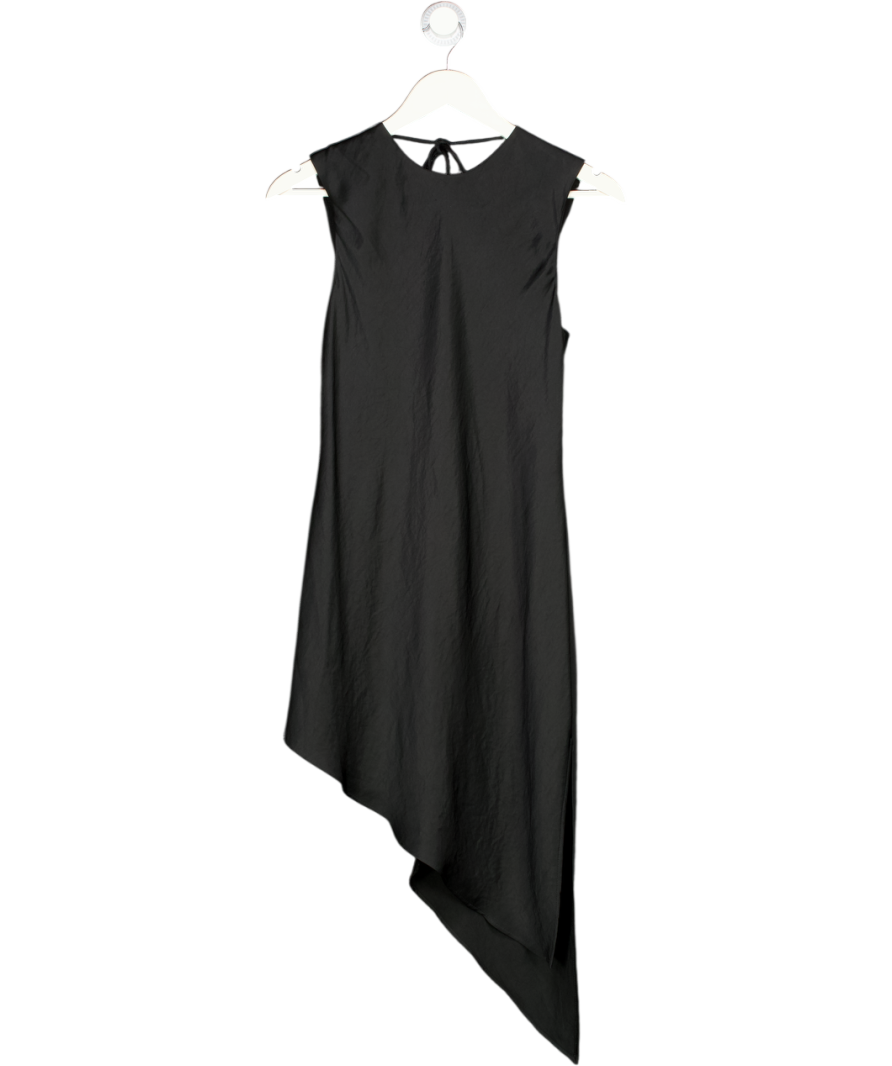 MANGO Black Asymmetrical Satin Top UK M