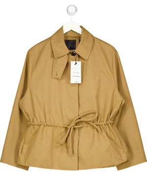 ZARA Dark Beige Oversize Jacket With Adjustable Waist. UK S