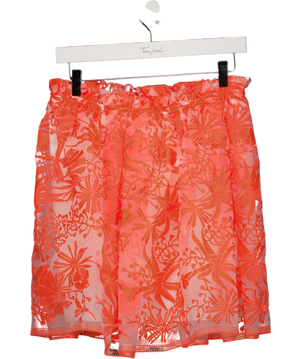 Maje Orange Embroidered Lace And Tulle Mini Skirt UK 10