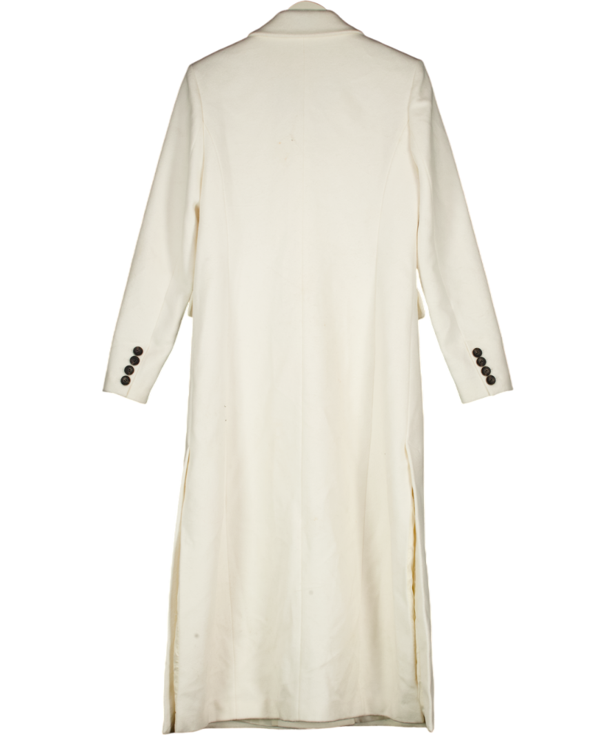 Karen Millen Winter White Brushed Wool Blend Tailored Coat UK 10