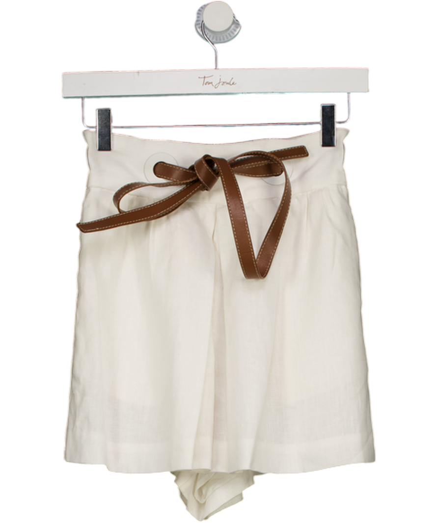 ZIMMERMANN White Linen The Lovestruck Eyelet Short Sz0p UK XXS