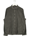 WIT & WONDER Dark Grey Striped Corduroy Shirt UK M