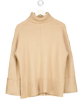 REISS Camel Sarah Casual Wool-cashmere Roll Neck Jumper UK S