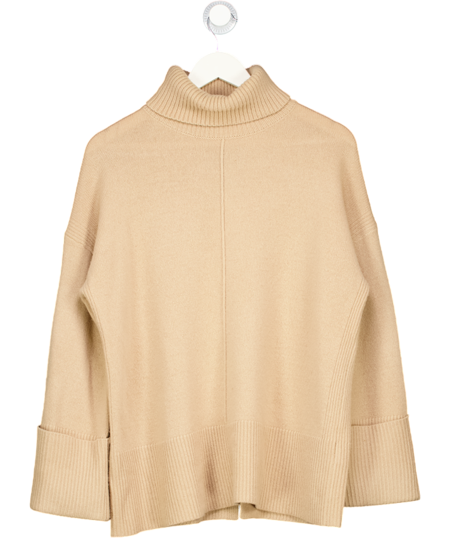 REISS Camel Sarah Casual Wool-cashmere Roll Neck Jumper UK S