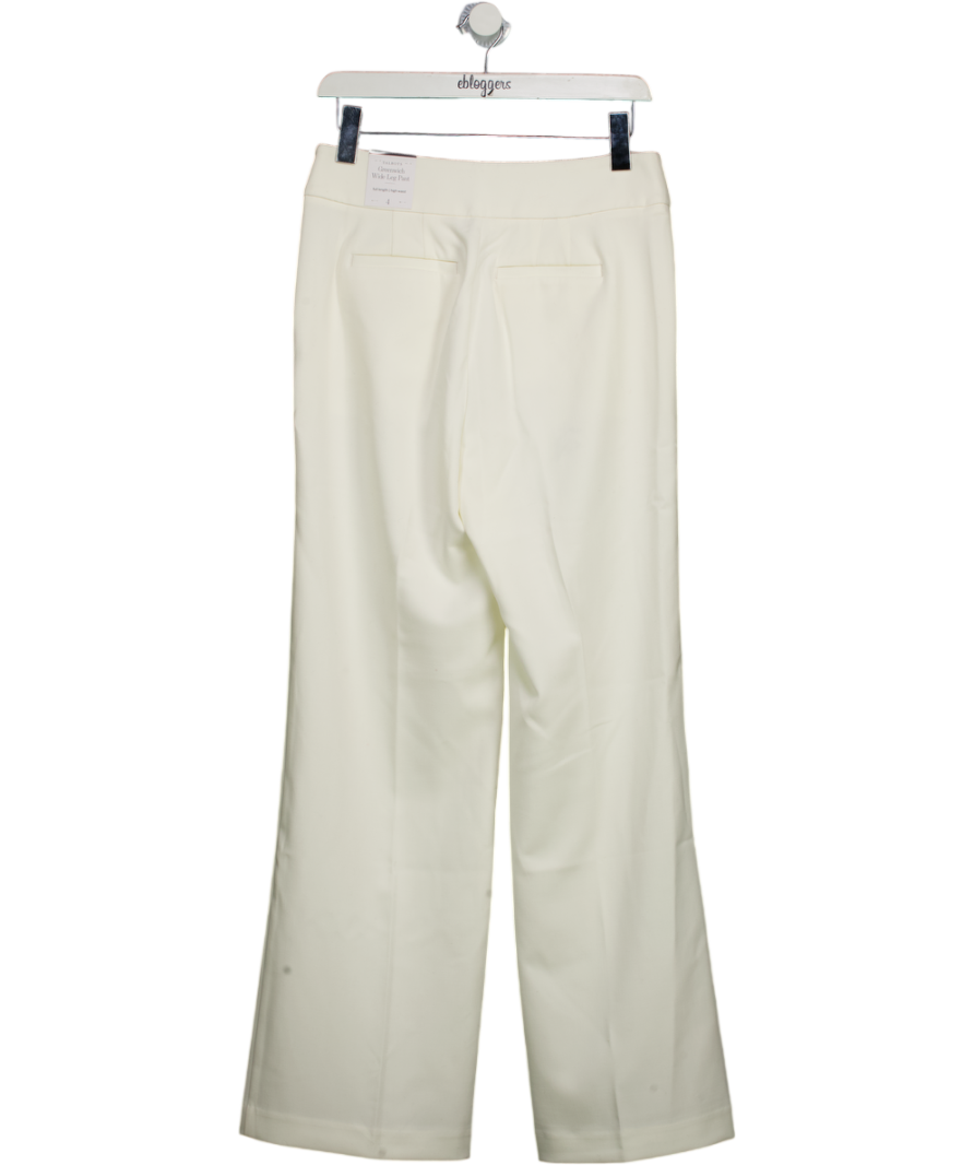 TALBOT'S Cream Greenwich Tailored Stretch Wide Leg Pants Us4 UK 8