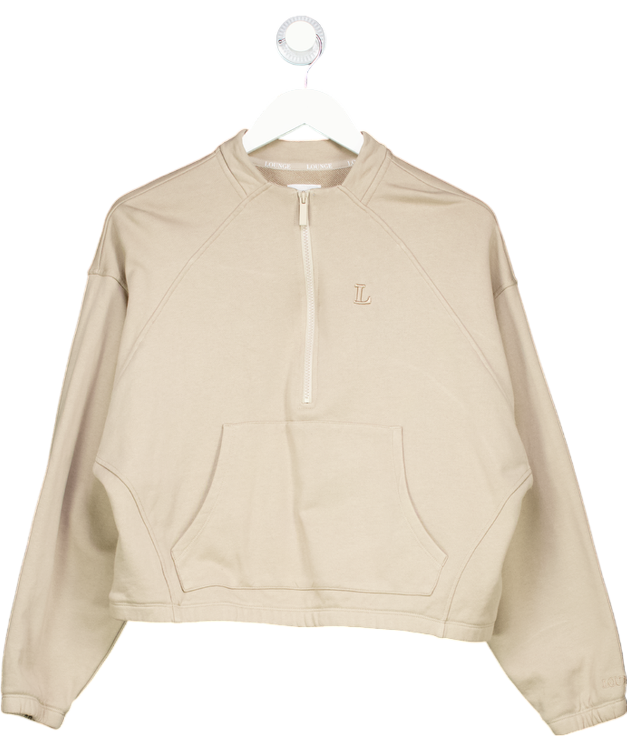 Lounge Underwear Brown Cropped Quarter Zip Sweatshirt UK XS