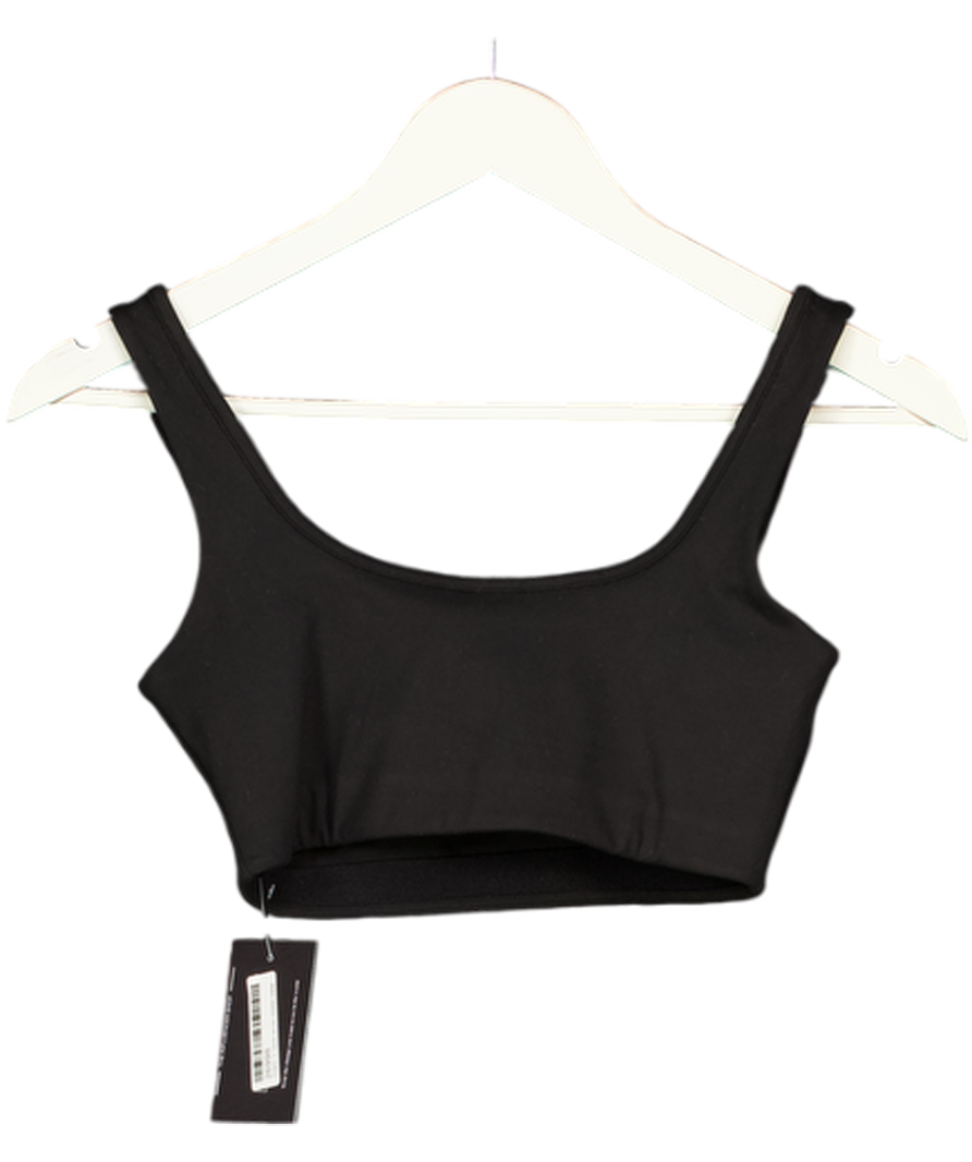 437 Black The Square Neck Sports Bra UK XS