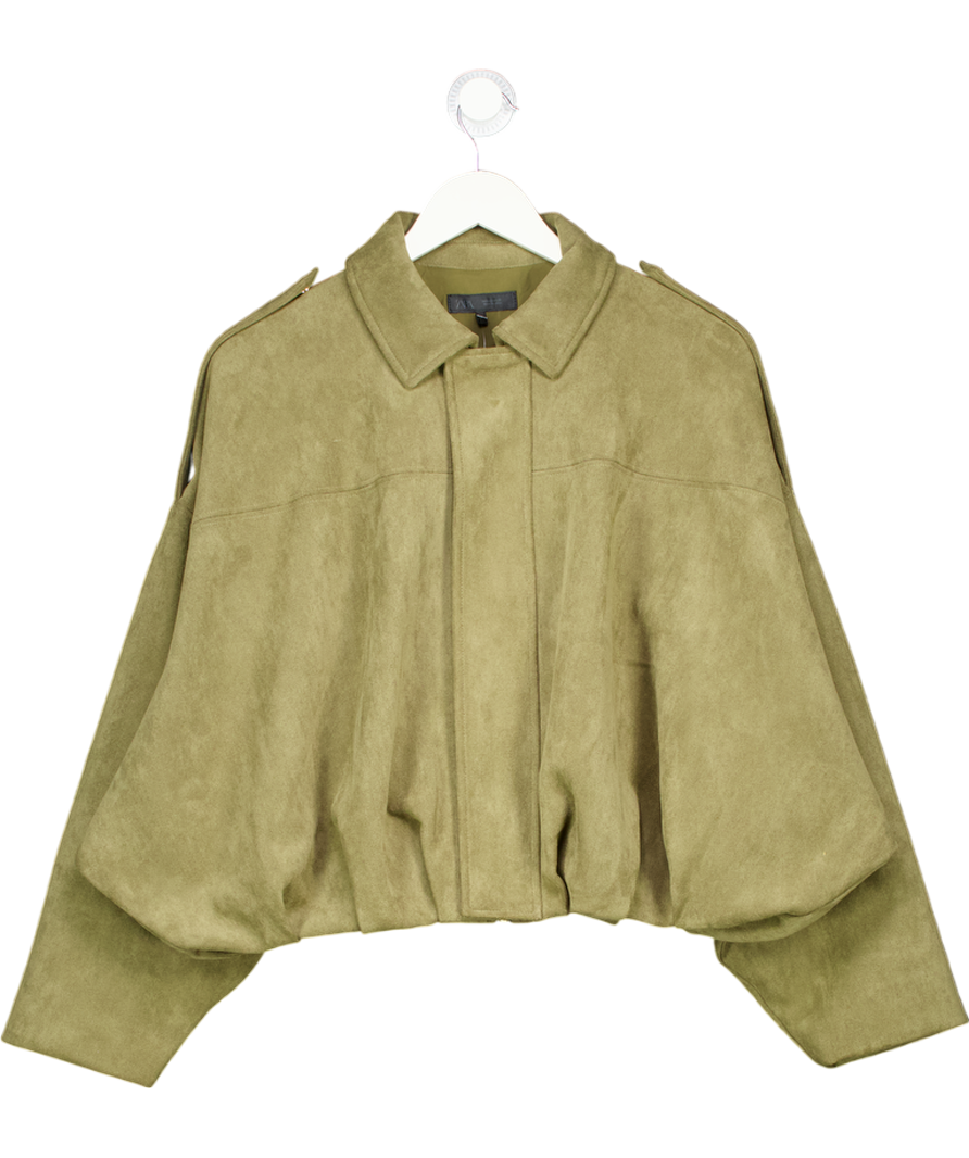ZARA Khaki Green Suede Effect Bomber Jacket UK S