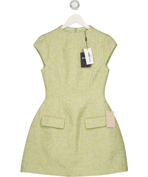 ODDMUSE Green Tweed Cap Sleeve Mini Dress UK S