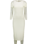 ALICE + OLIVIA Cream Cold Shoulder Midi Dress Us8 UK 12