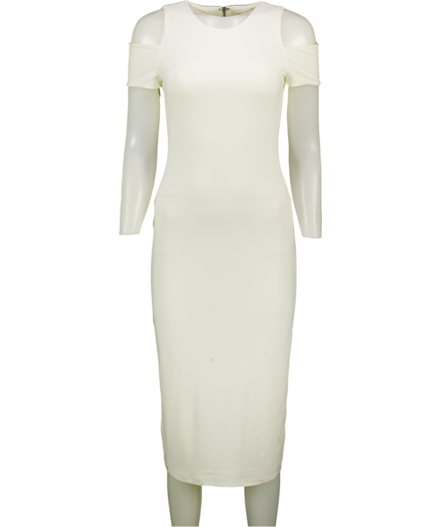 ALICE + OLIVIA Cream Cold Shoulder Midi Dress Us8 UK 12