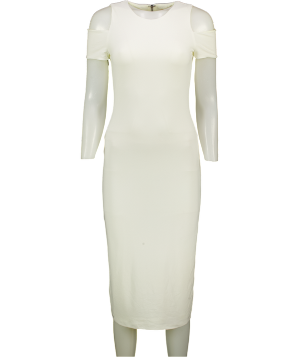 ALICE + OLIVIA Cream Cold Shoulder Midi Dress Us8 UK 12