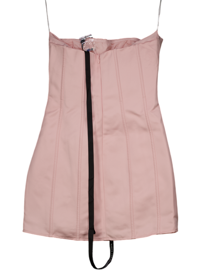 White Fox Pink I Love You Embellished Strapless Mini Dress UK S