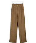 HOLLAND COOPER High Waisted Wide Leg Trouser - Brown Herringbone UK 8