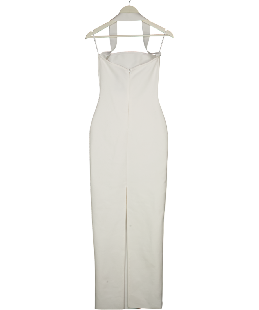 BELLA BARNETT White Halter Bandage MAXI Dress UK S
