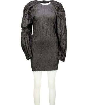 Rotate Birger Christensen Black Plissé-sateen Mini Dress Eu34 UK 6
