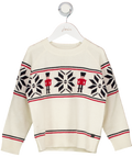 TARTINE ET CHOCOLAT Cream 100% Wool Soldier Fairisle Jumper 5 Years