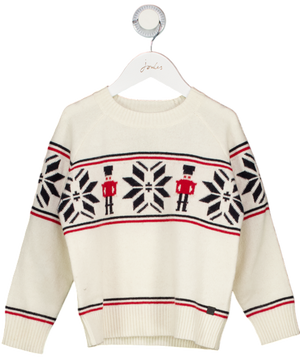 TARTINE ET CHOCOLAT Cream 100% Wool Soldier Fairisle Jumper 5 Years