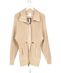 VARLEY Beige Greenfield High-neck Cotton-knit Jacket UK M