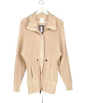 VARLEY Beige Greenfield High-neck Cotton-knit Jacket UK M