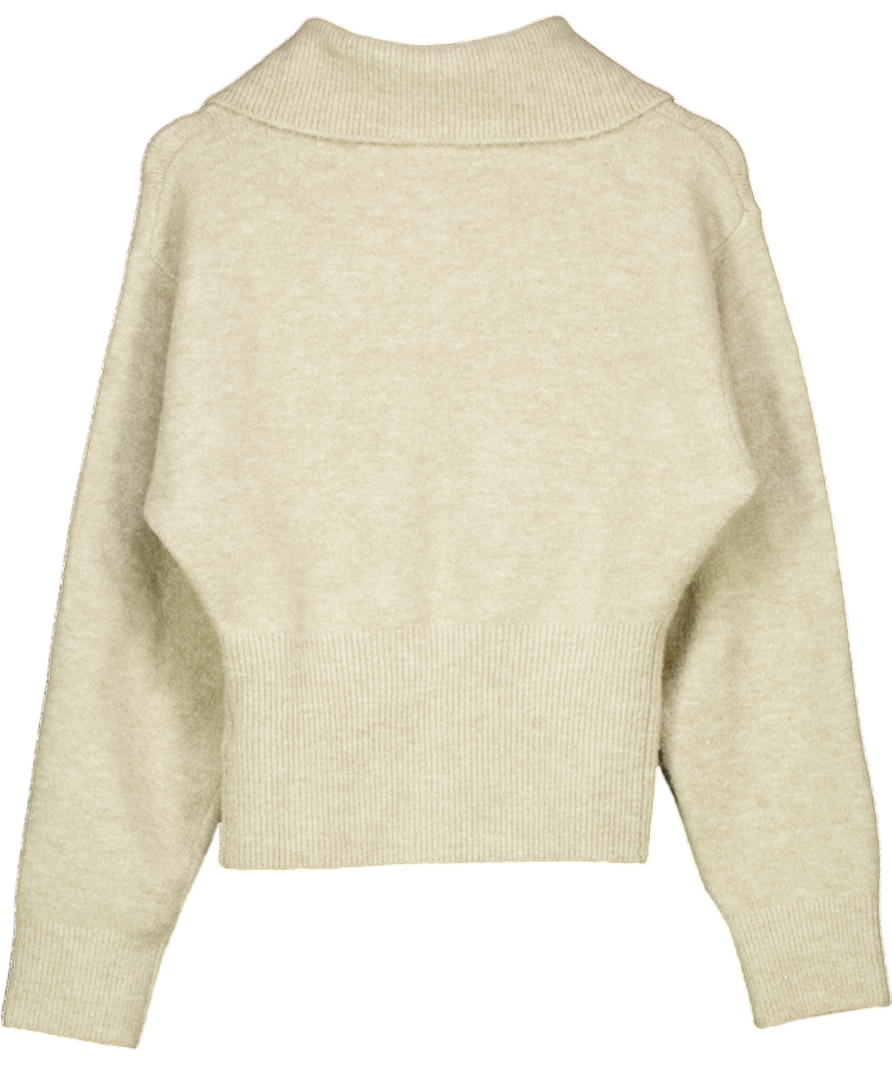 ZARA Beige Polo Collar Knit Sweater UK S