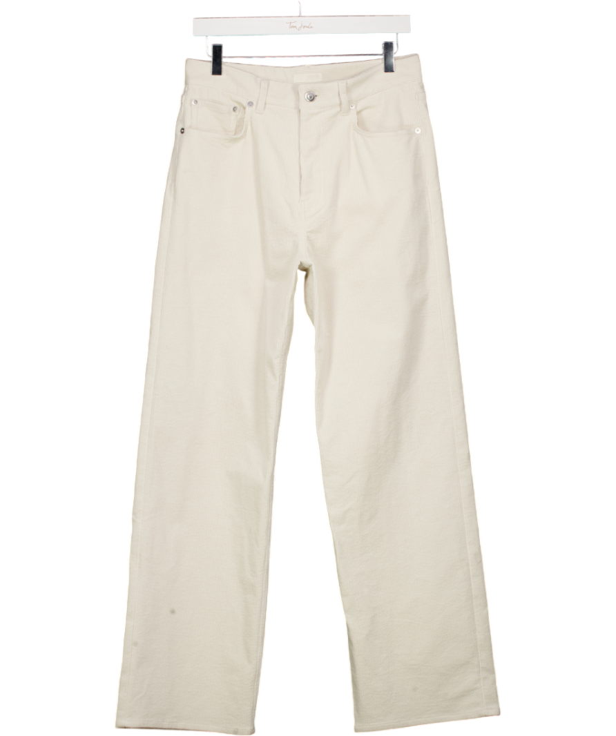 Arket Cream Wide-leg Corduroy Trousers UK 10