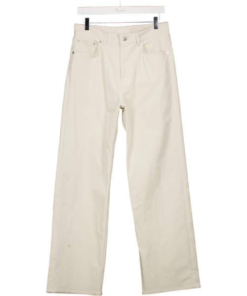 Arket Cream Wide-leg Corduroy Trousers UK 10