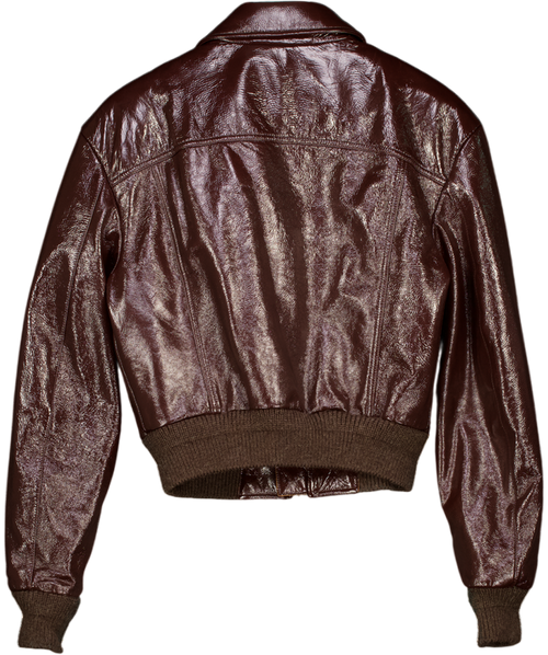 Acne Studios Brown Bubble Leather Biker Jacket UK S