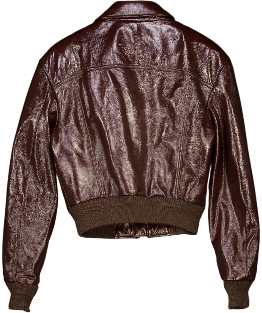 Acne Studios Brown Bubble Leather Biker Jacket UK S
