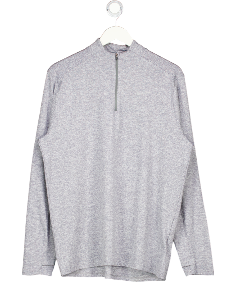 Nike Grey Running Stride Dri-fit Half Zip Longsleeve Top UK L