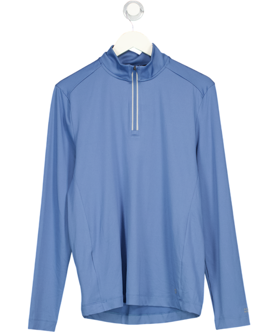 M&S Blue Half Zip Top UK S