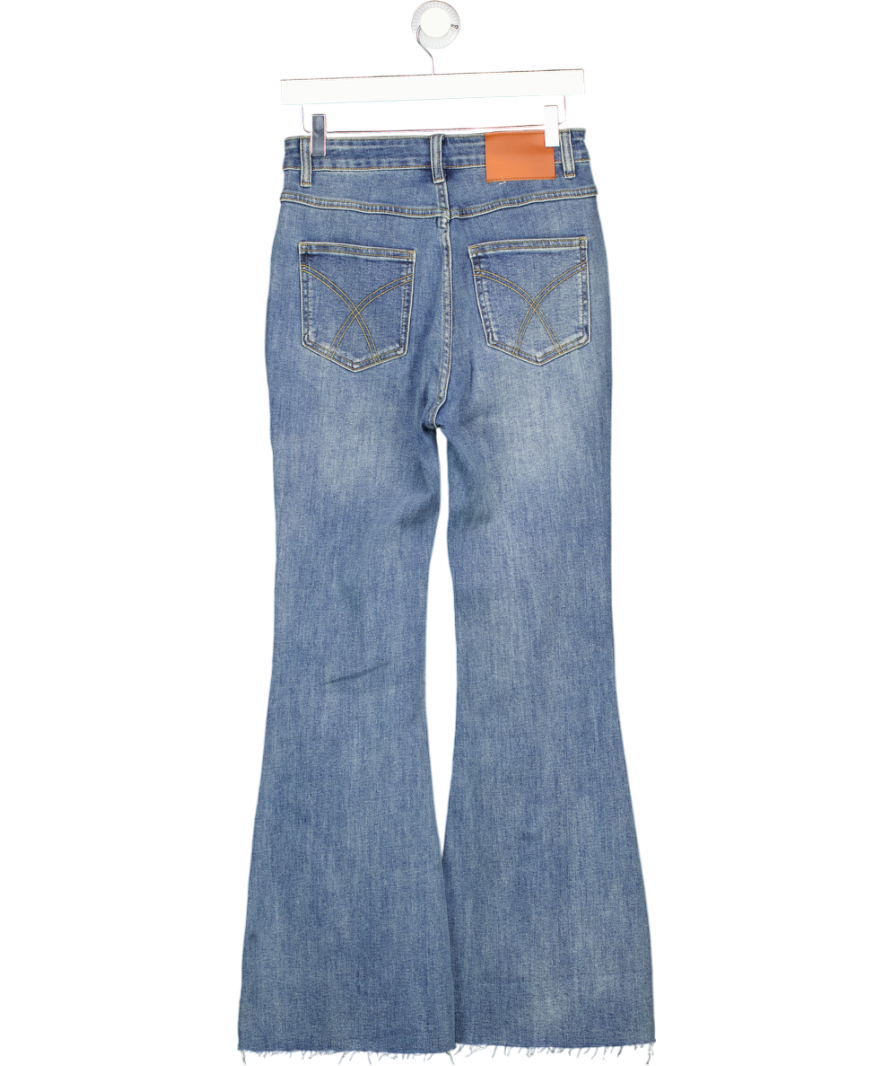 COMMENSE Blue High Waisted Flare Jeans UK S