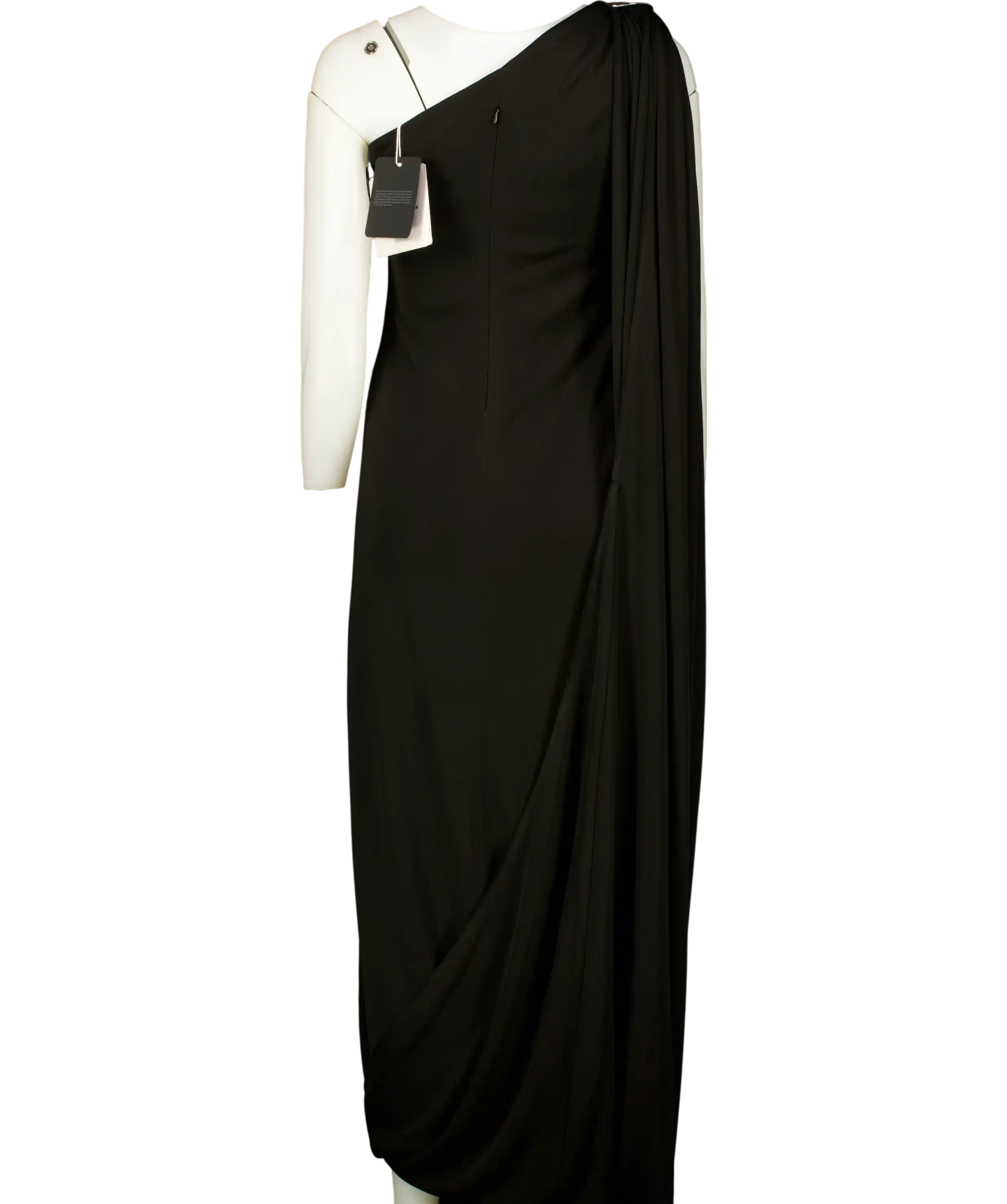 Chats by C.Dam Black One Shoulder Dress With  Silver Detail UK 10