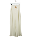Commense White Embellished High-waist Wide-leg Pants UK XS