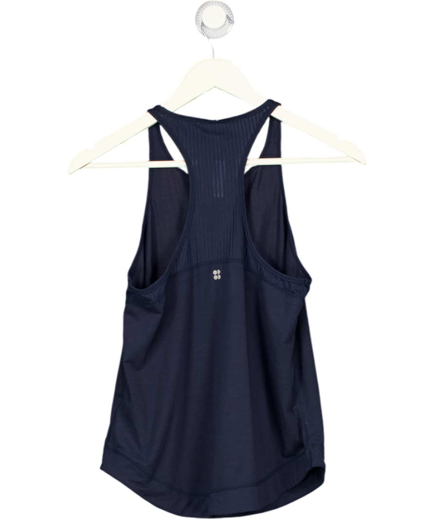 SWEATY BETTY Navy Blue Racer Back Vest Top UK XS