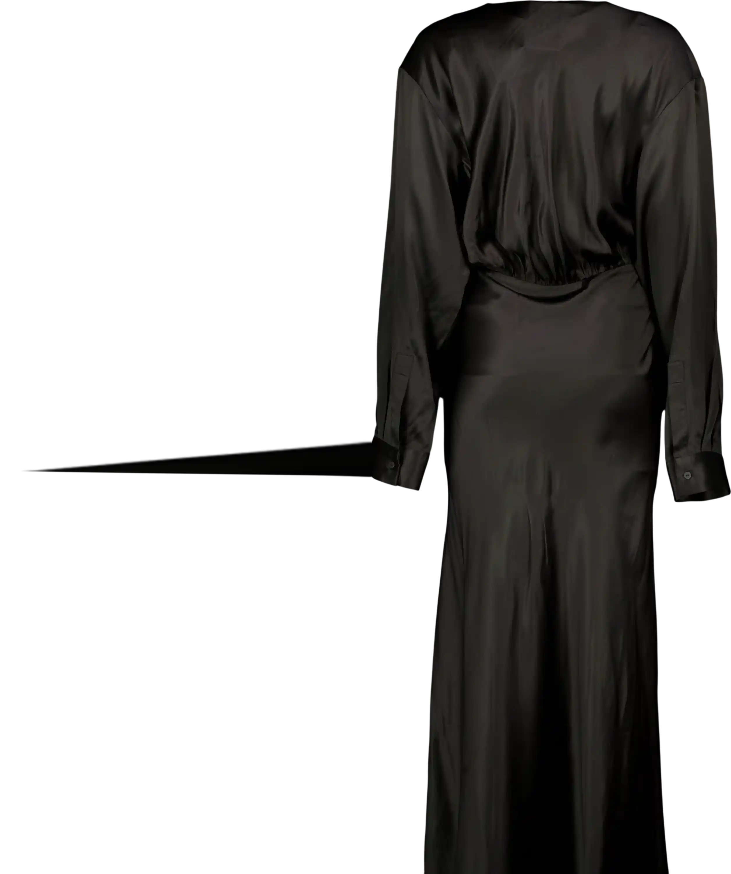 CHRISTOPHER ESBER Black Cut-out Long-sleeve Silk Maxi Dress UK 10