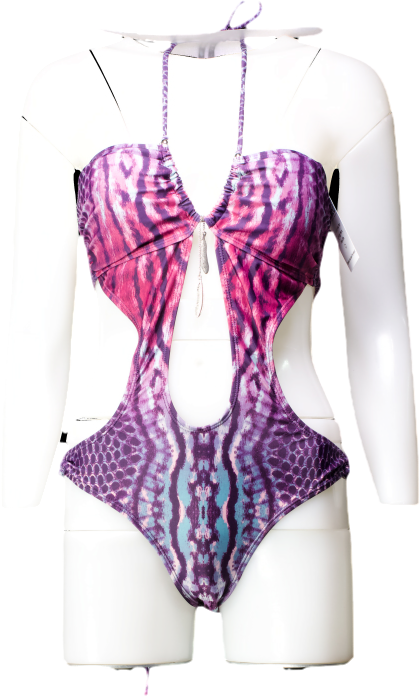 ocean club Purple Scale Print Swimsuit UK 8