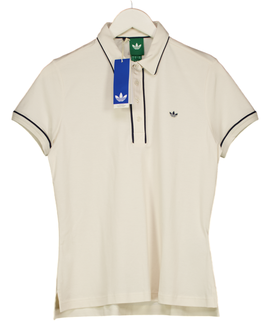 ADIDAS Cream Originals Twistknit Trefoil Polo Shirt UK M