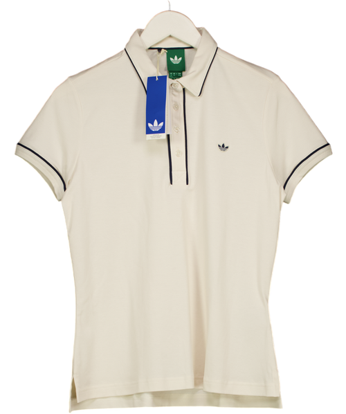 ADIDAS Cream Originals Twistknit Trefoil Polo Shirt UK M