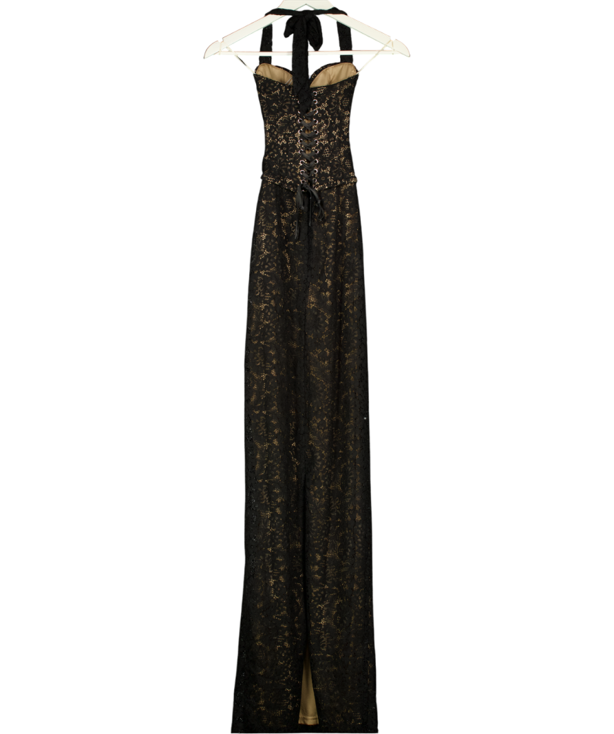 FENITY Black Lace Corset Top Monique Maxi Dress UK XS