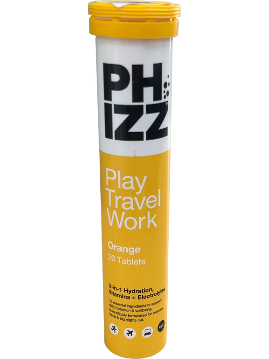 Phizz Orange Hydration Electrolytes Vitamins Effervescent Tablets 20 Pack