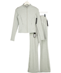 White Fox Grey Glory Jacket, Tenacity Sports Bra And Volt Flare Leggings Set UK S