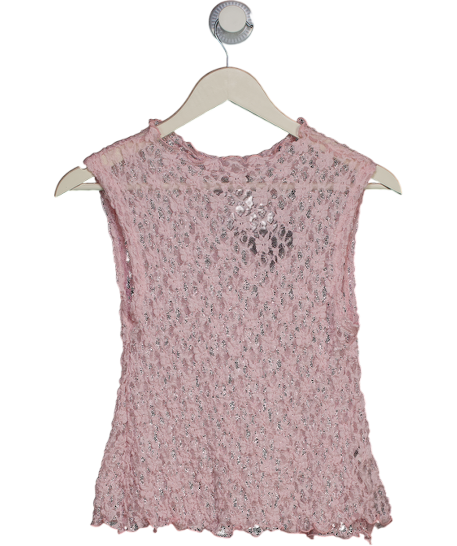 ASOS Pink Textured Lace Tank Top UK S