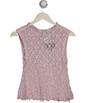 ASOS Pink Textured Lace Tank Top UK S