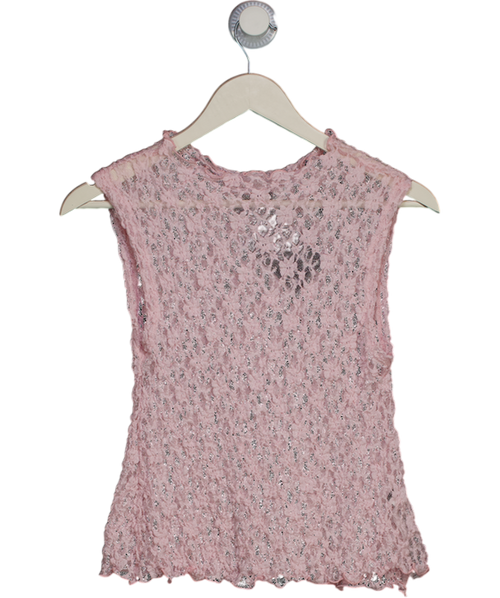 ASOS Pink Textured Lace Tank Top UK S