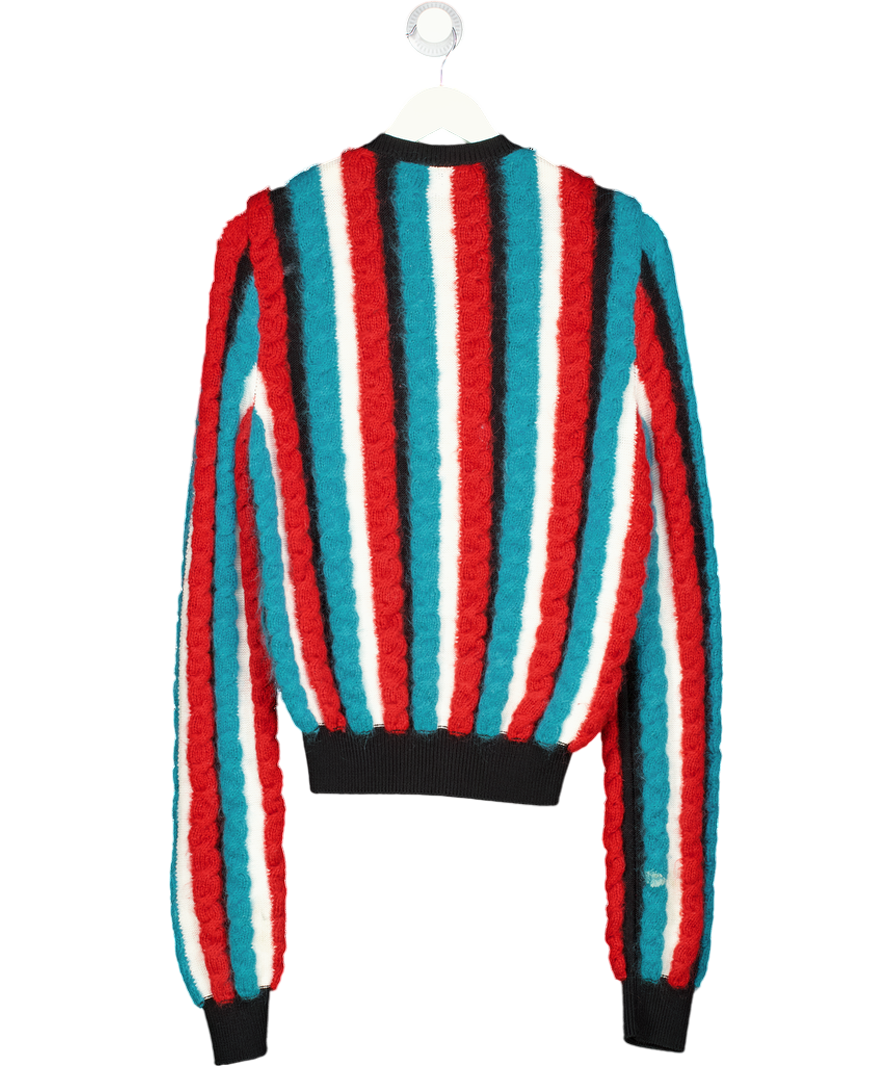 Marco De Vincenzo Multicoloured Striped Textured Cardigan UK 10