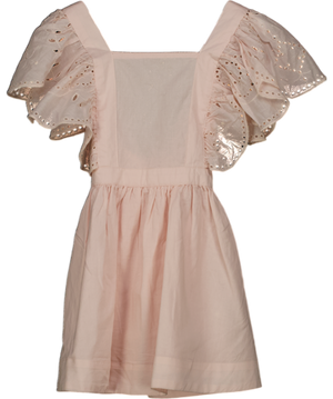 Tartine et Chocolat Baby Pink Broderie Ruffle Sleeve Sun Dress 3 Years