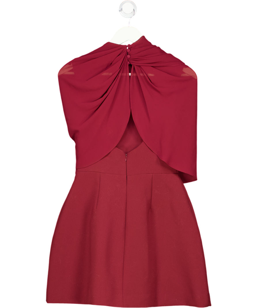 ODDMUSE Burgundy Red Gathered Mini Dress UK S