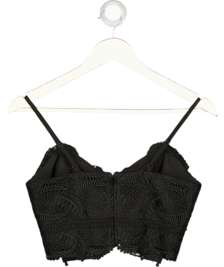REISS Penny Black Lace Bralette Top UK 6