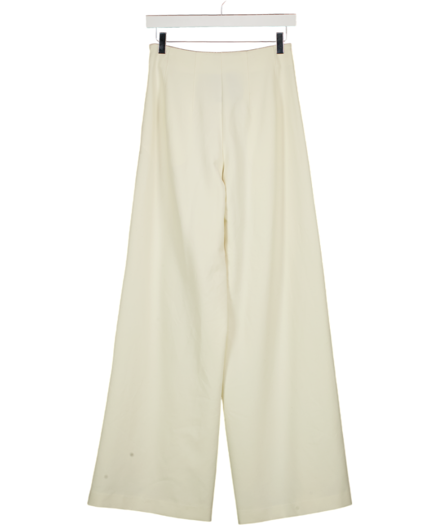 KAREN MILLEN Cream Stretch Essential Wide Leg Tailored Trouser UK 6